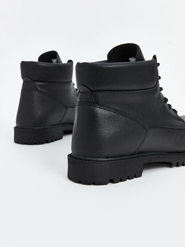 Bağcıklı Deri Görünümlü Erkek Bot - Görsel 6