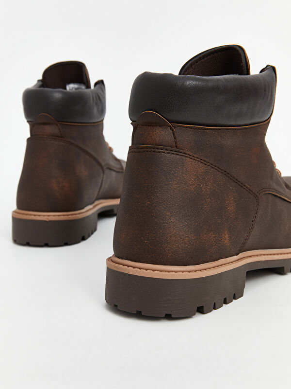 Bağcıklı Deri Görünümlü Erkek Bot - Görsel 6