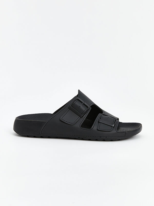 Deri Görünümlü Erkek Terlik - Görsel 3