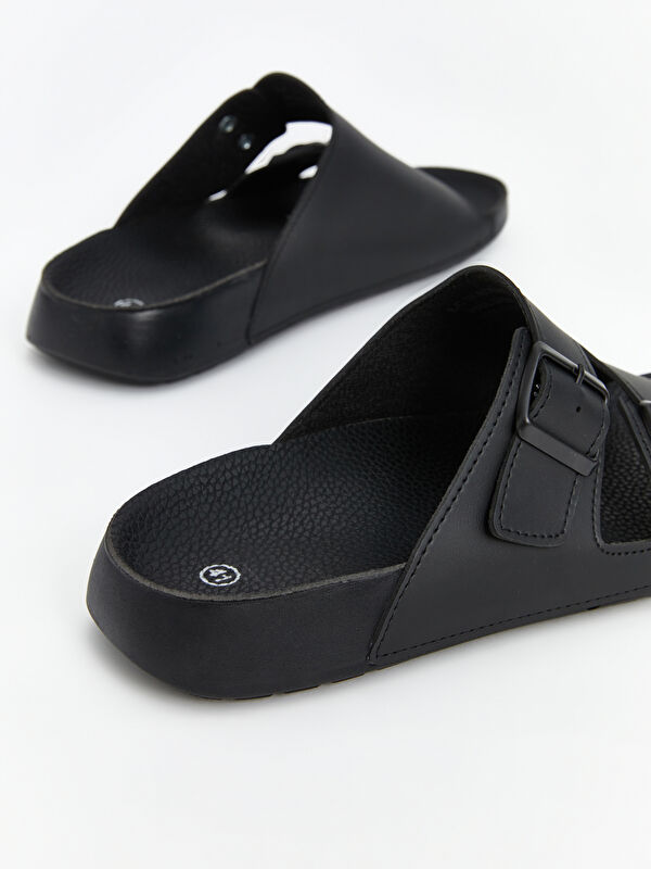 Deri Görünümlü Erkek Terlik - Görsel 6