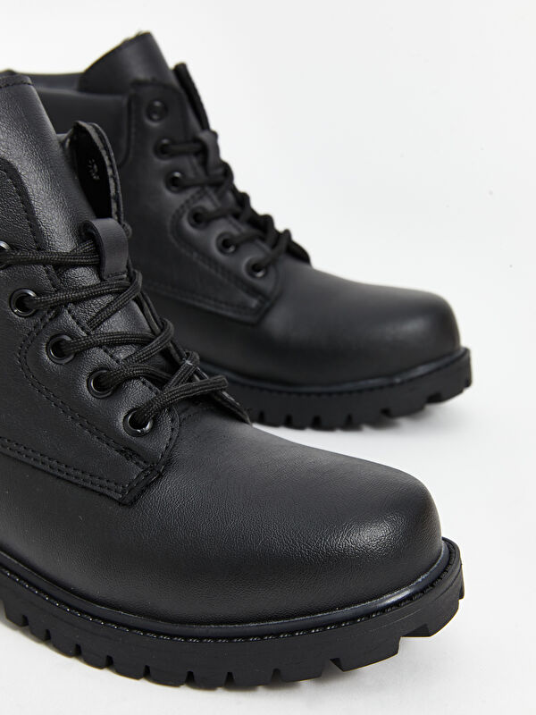 Bağcıklı Deri Görünümlü Erkek Bot - Görsel 4