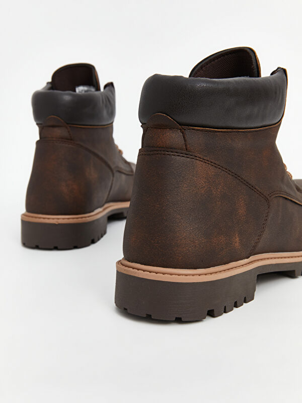 Bağcıklı Deri Görünümlü Erkek Bot - Görsel 6