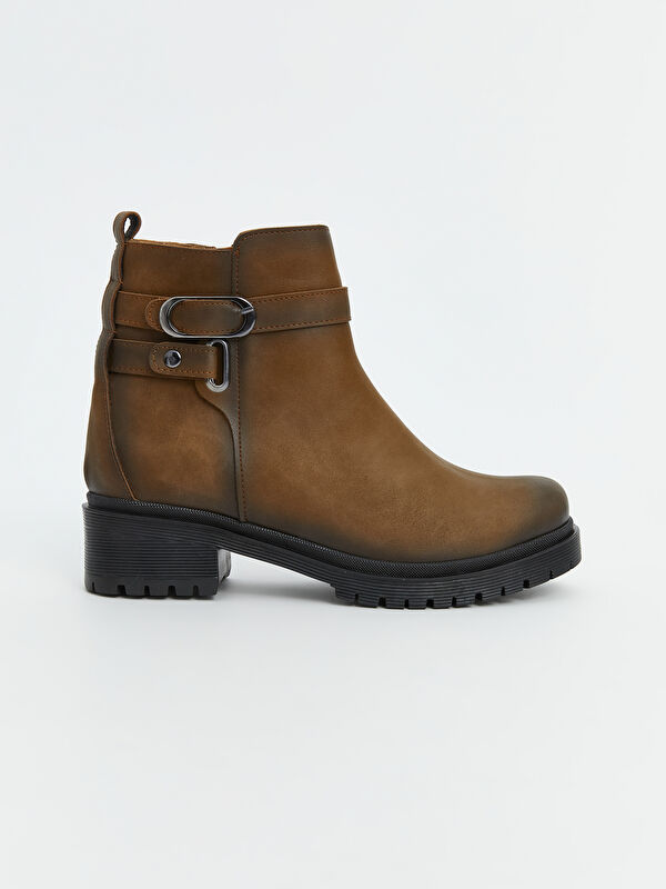 Süet Görünümlü Fermuarlı Kadın Bot - Görsel 3