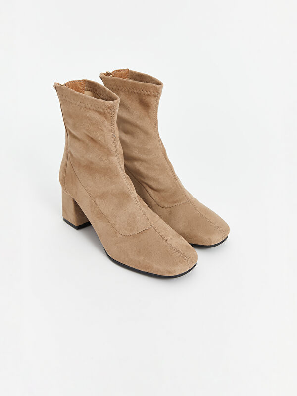 Fermuarlı Süet Görünümlü Kadın Bot - Görsel 2
