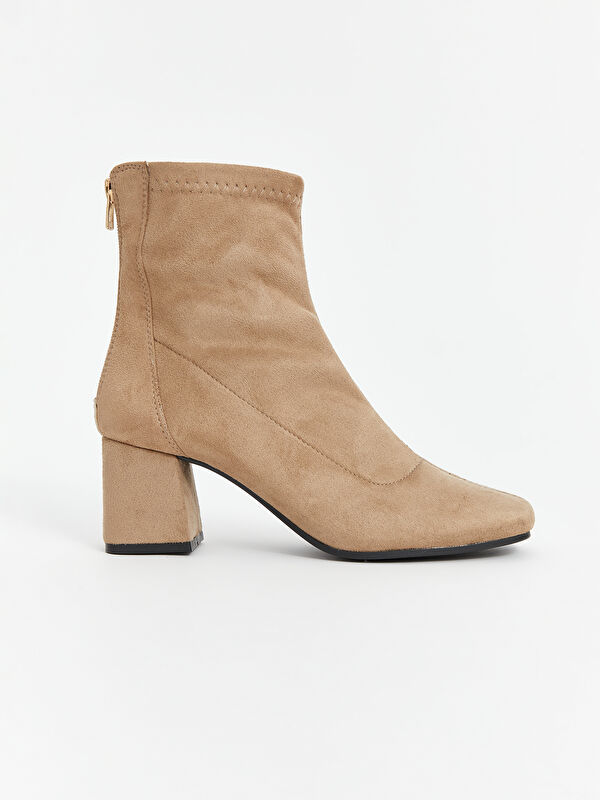 Fermuarlı Süet Görünümlü Kadın Bot - Görsel 3