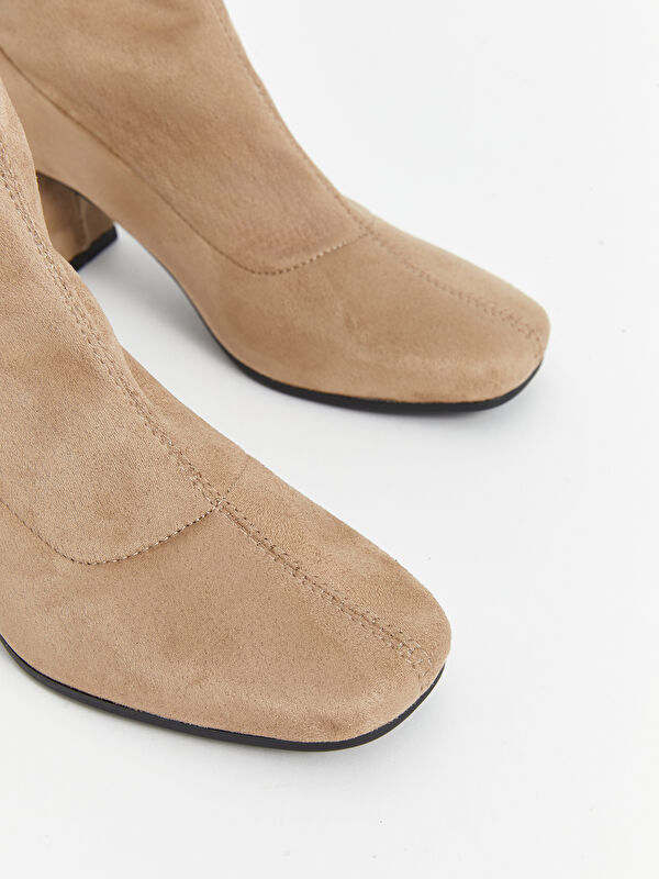 Fermuarlı Süet Görünümlü Kadın Bot - Görsel 4