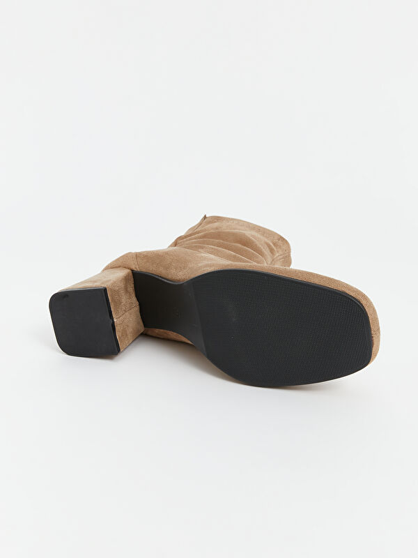 Fermuarlı Süet Görünümlü Kadın Bot - Görsel 5