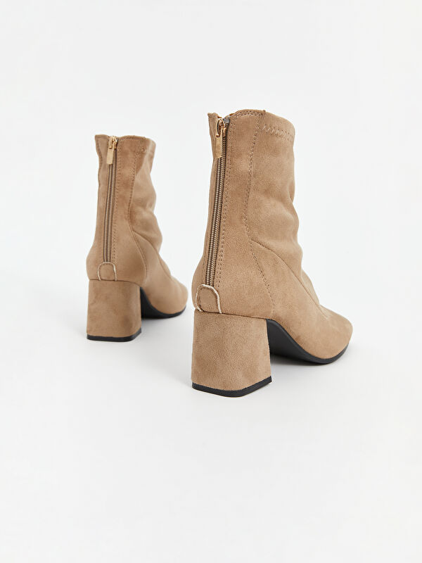 Fermuarlı Süet Görünümlü Kadın Bot - Görsel 6