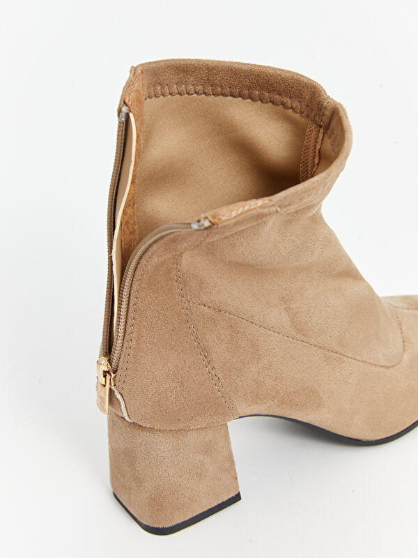 Fermuarlı Süet Görünümlü Kadın Bot - Görsel 7