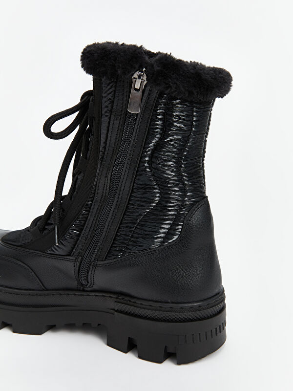 Bağcık ve Fermuarlı Kadın Kar Botu - Görsel 7