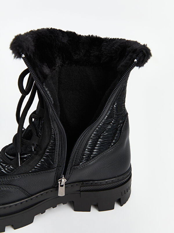 Bağcık ve Fermuarlı Kadın Kar Botu - Görsel 8