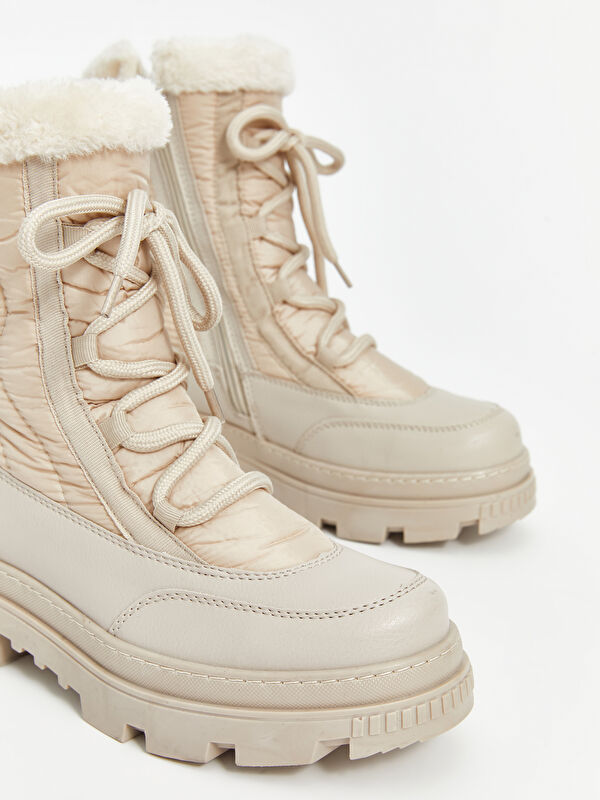 Bağcık ve Fermuarlı Kadın Kar Botu - Görsel 4