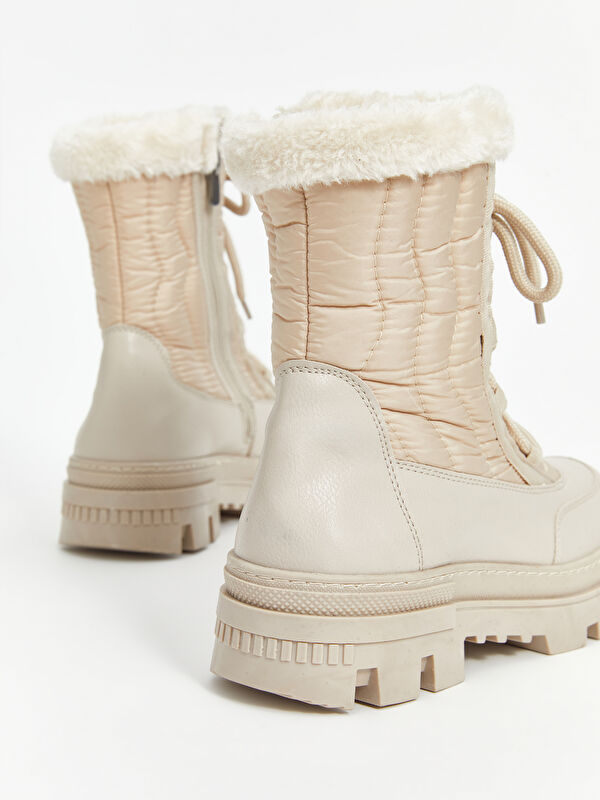 Bağcık ve Fermuarlı Kadın Kar Botu - Görsel 6