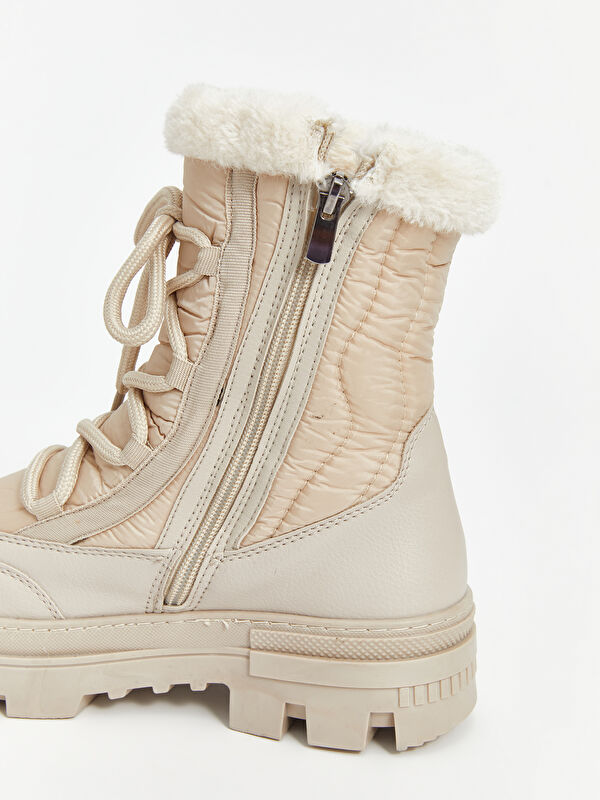 Bağcık ve Fermuarlı Kadın Kar Botu - Görsel 7