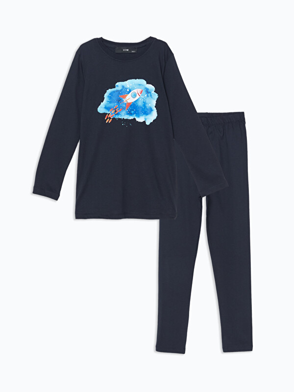 LCW Kids Bisiklet Yaka Erkek Çocuk Pijama Takımı