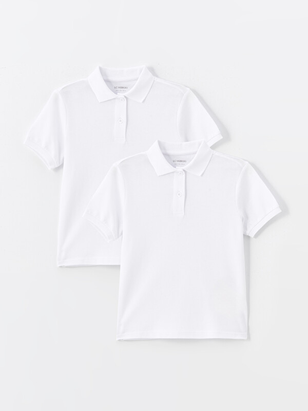 LCW Kids Polo Yaka Basic Kısa Kollu Kız Çocuk Tişört 2'li