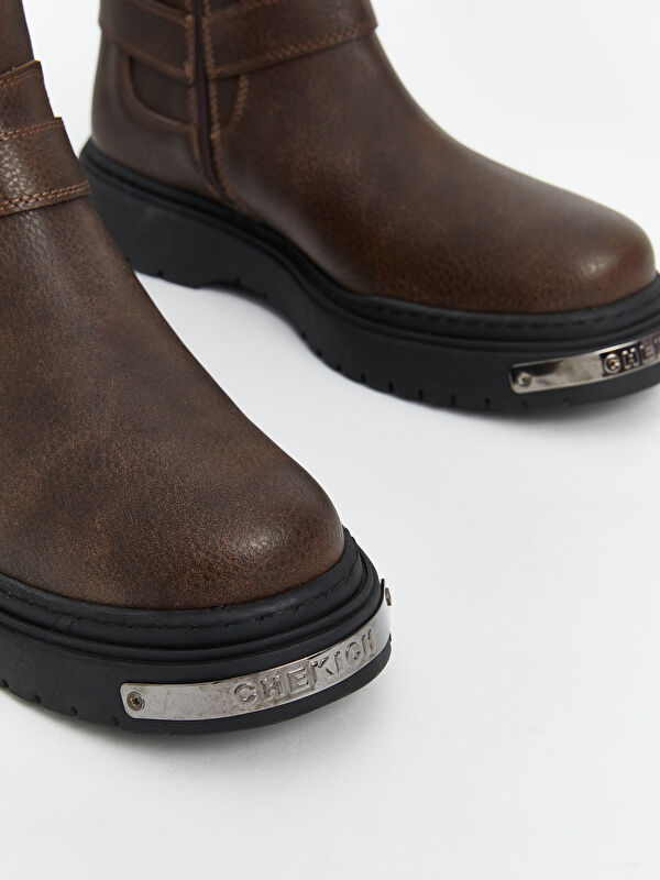 Deri Görünümlü Erkek Biker Bot - Görsel 4