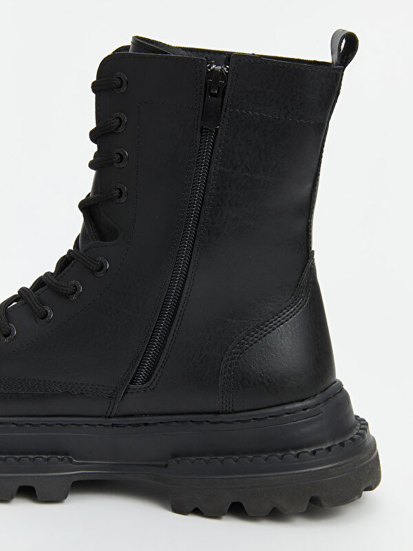 Bağcıklı Deri Görünümlü Erkek Bot - Görsel 7