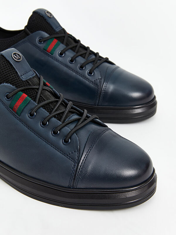 Hakiki Deri Bağcıklı Erkek Spor Ayakkabı - Görsel 4