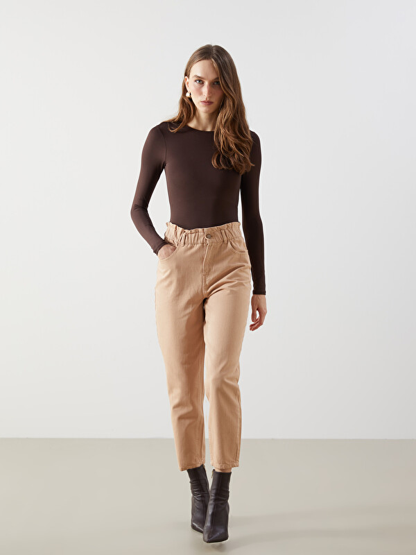 LCWAIKIKI Classic Pantalon en Sergé à Taille Élastiquée pour Femmes