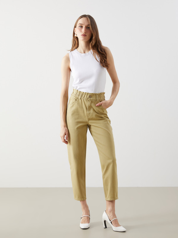 LCWAIKIKI Classic Elastic Waist Gabardine Women's Trousers