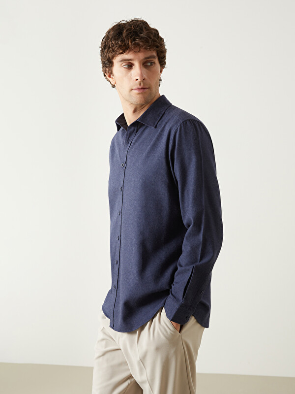 SOUTHBLUE Slim Fit Uzun Kollu Poplin Erkek Gömlek
