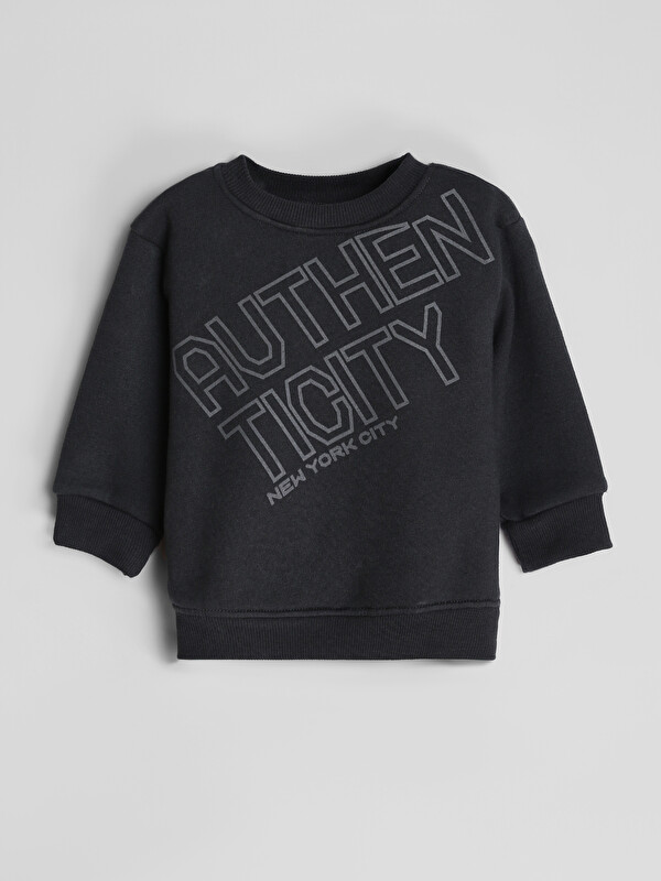 LCW Kids Crew Neck Printed Long Sleeve Boys' Sweatshirt