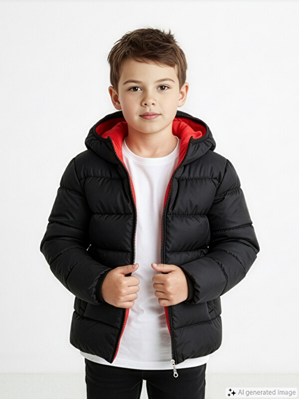 LCW Kids Kapüşonlu Erkek Çocuk Şişme Mont