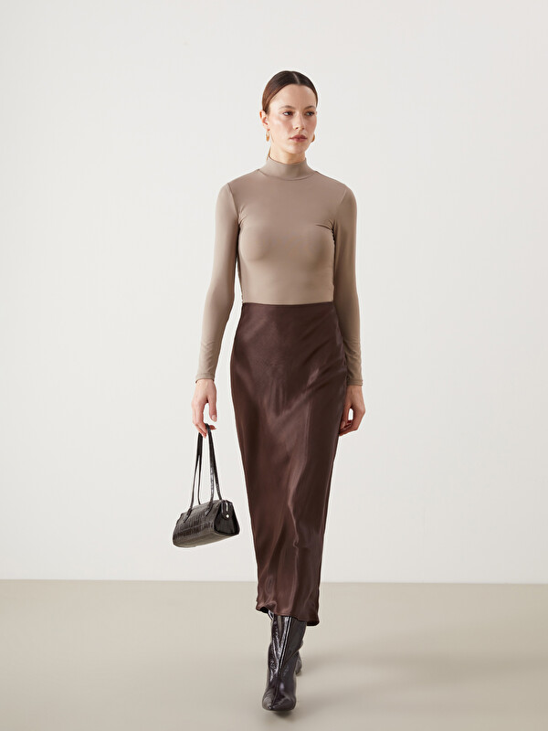 LCW Modest Standart Fit Saten Kadın Etek