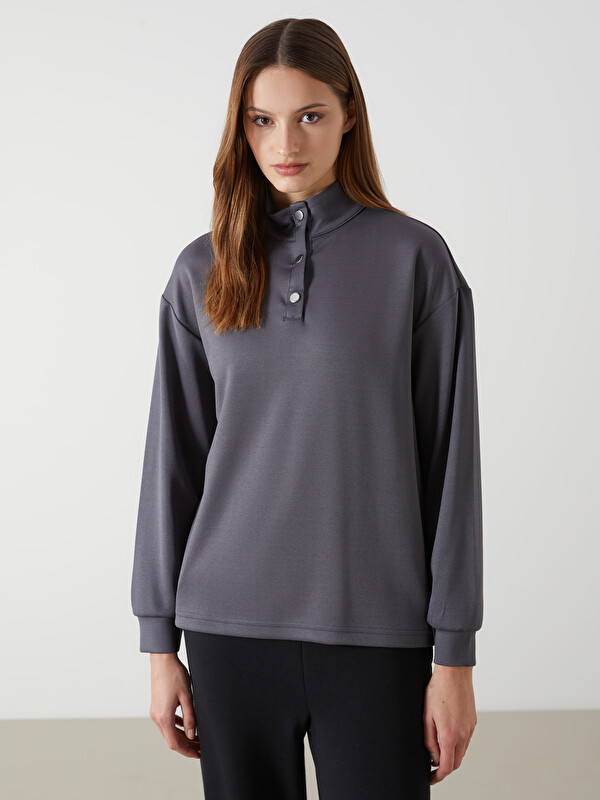LCW Comfort Dik Yaka Kadın Sweatshirt