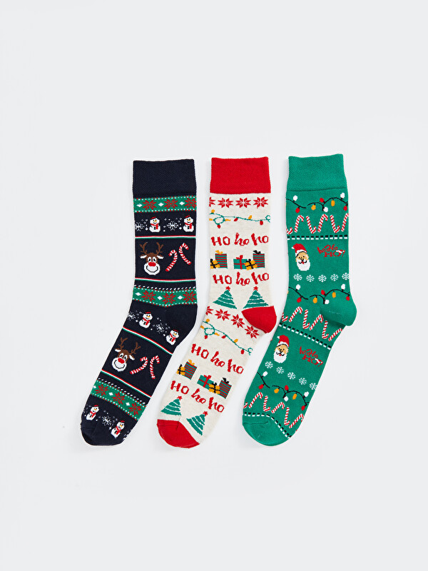 LCW ACCESSORIES Weihnachtlich gestaltete Knöchelsocken für Herren 3er-Pack