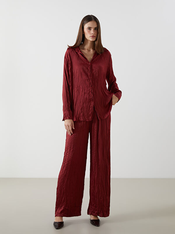 LCW Modest Beli Lastikli Geniş Paça Kadın Pantolon