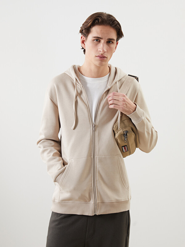 XSIDE ACTIVE Dik Yaka Uzun Kollu Pelüş Erkek Fermuarlı Sweatshirt