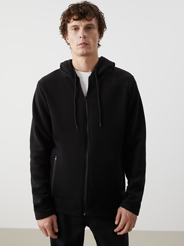 LCWAIKIKI Classic Kapüşonlu Polar Erkek Fermuarlı Sweatshirt
