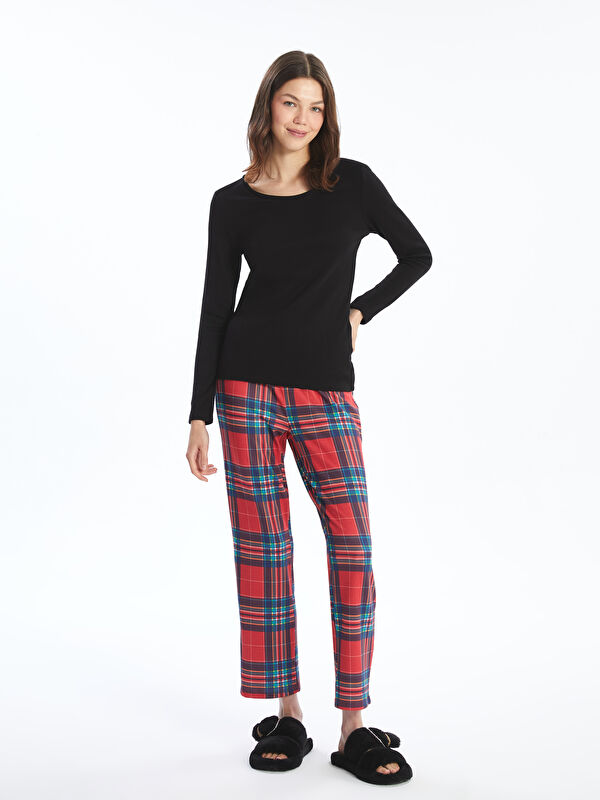 LCW DREAM Beli Lastikli Ekose Kadın Pijama Alt