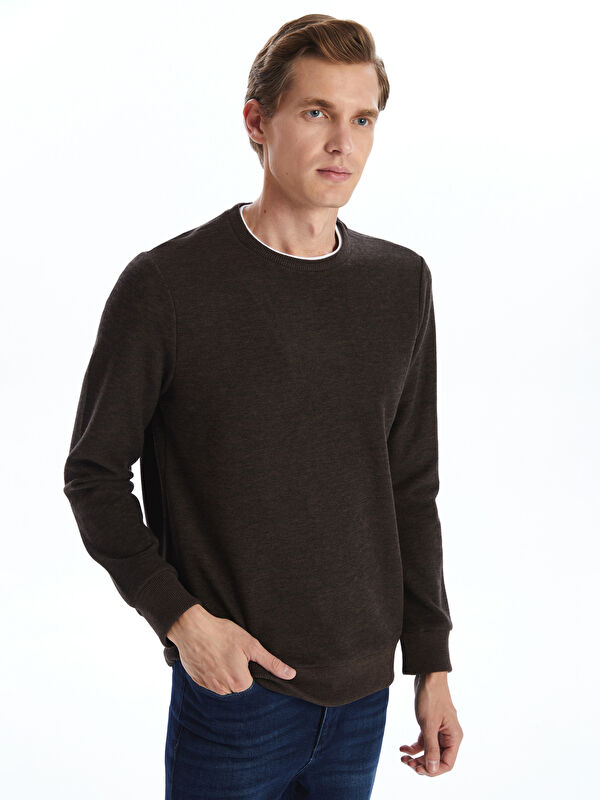 LCWAIKIKI Classic Bisiklet Yaka Erkek Sweatshirt