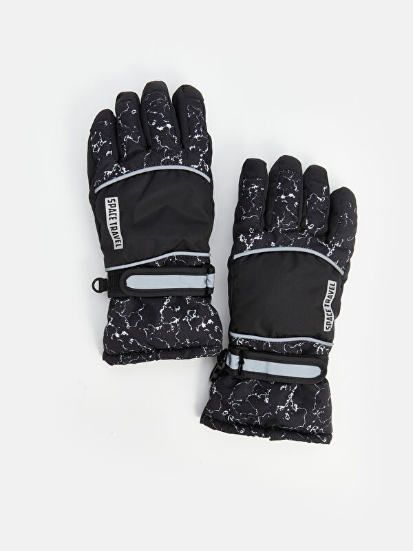 LCW ACCESSORIES دەستکێشی بەفر و خلیسکێنەر نەخشدار تافتە بۆ کوڕان