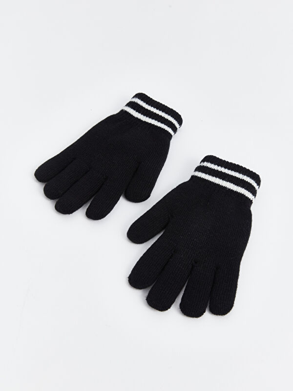 LCW ACCESSORIES Çizgi Nakışlı Kız Çocuk Eldiven