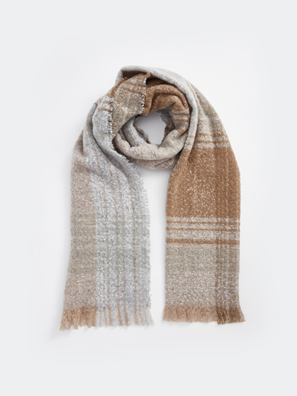 LCW ACCESSORIES Tasseled Plaid Men's Scarf