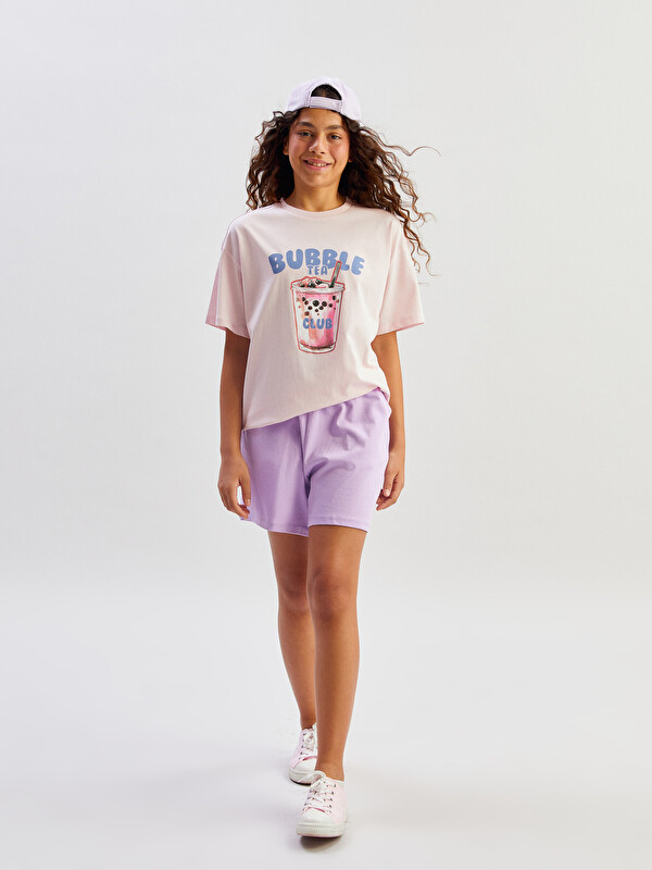 LCW Kids Beli Lastikli Basic Kız Çocuk Şort