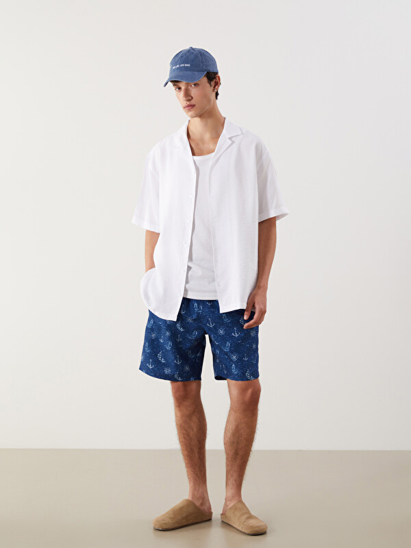 LCW SWIMWEAR Kısa Boy Desenli Erkek Deniz Şortu