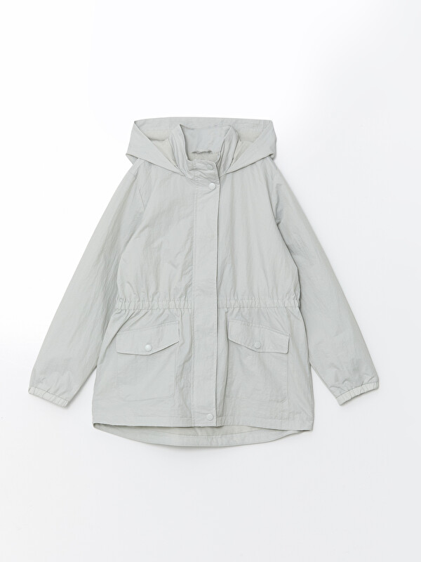 LCW Kids Hooded Gathered Girls' Thin Long Coat