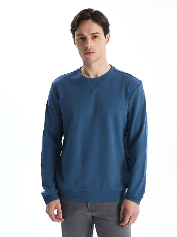 LCWAIKIKI Classic Bisiklet Yaka Uzun Kollu Erkek Sweatshirt