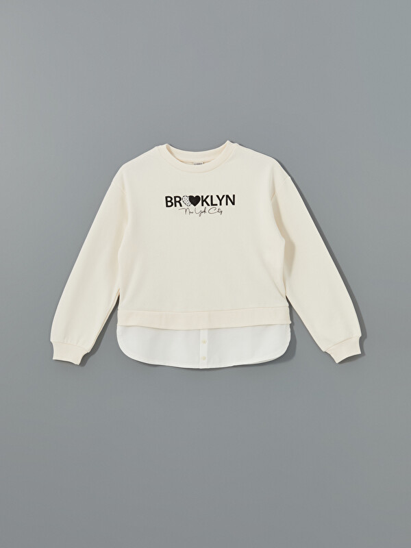 LCW Kids Bisiklet Yaka Kız Çocuk Sweatshirt