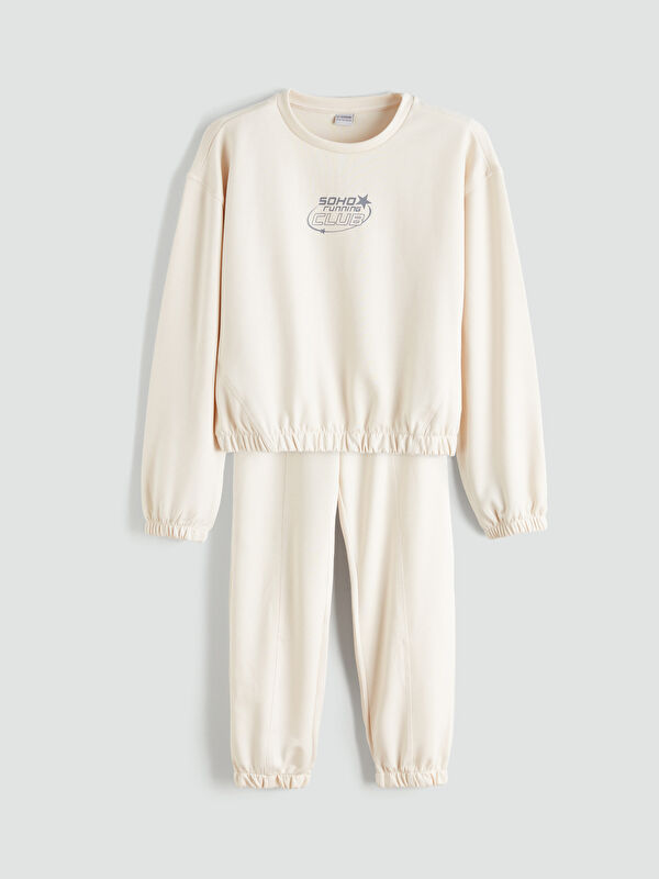 LCW Kids Bisiklet Yaka Soft Touch Kız Çocuk Eşofman Takım