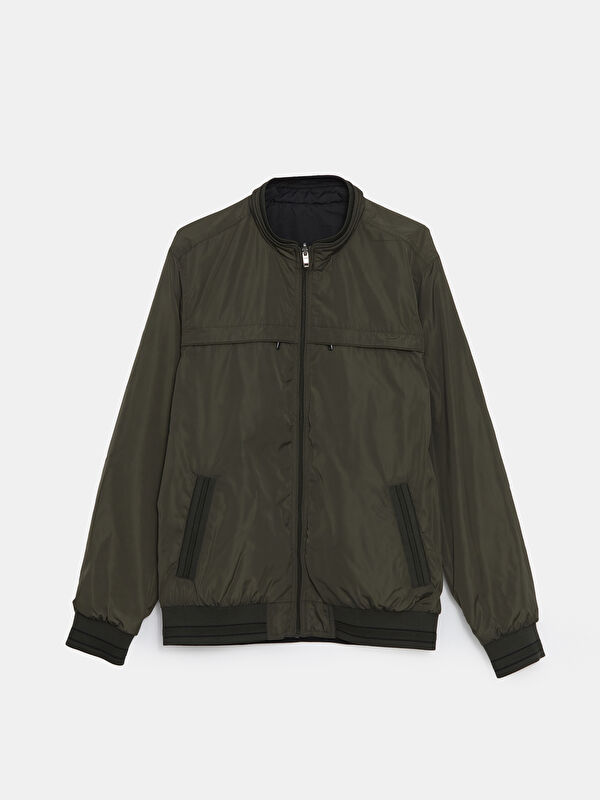 LCWAIKIKI Classic Haki Standart Kalıp Dik Yaka Erkek Orta Kalın