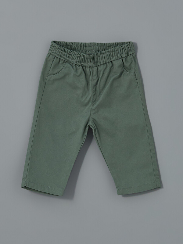 LCW baby Beli Lastikli Erkek Bebek Gabardin Pantolon