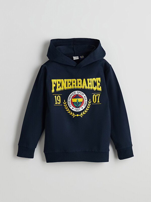 LCW Kids Kapüşonlu Fenerbahçe Baskılı Erkek Çocuk Sweatshirt