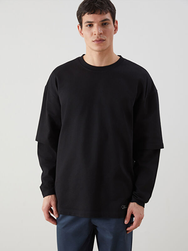 XSIDE Bisiklet Yaka Uzun Kollu Erkek Sweatshirt