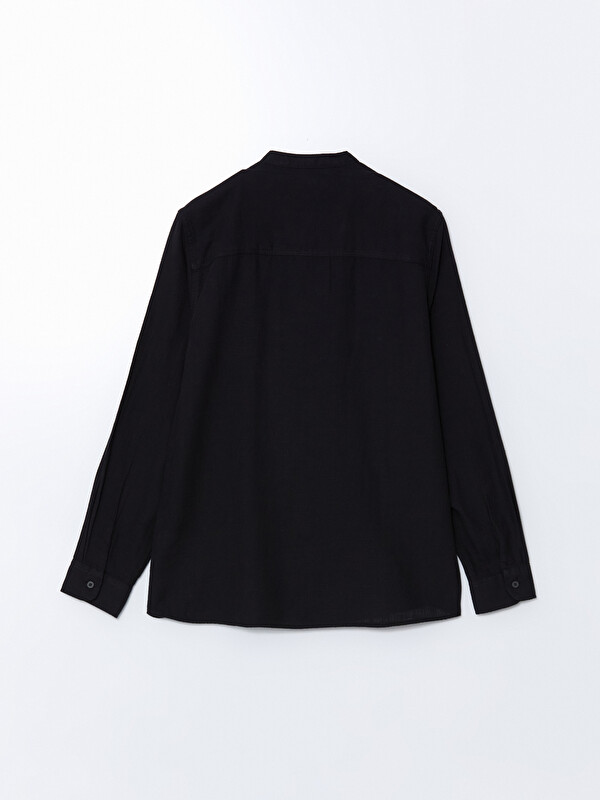 XSIDE Regular Fit Grandad Collar Long Sleeve Men's Shirt